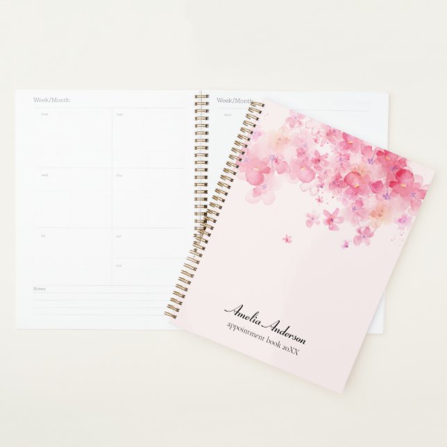 Agenda Libro de citas de artistas de maquillaje rosa pers (Demostración)