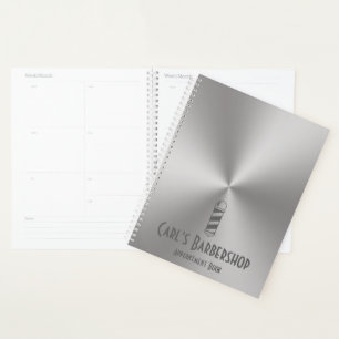 Agenda Libro de citas de Barbershop de aspecto Metalizado