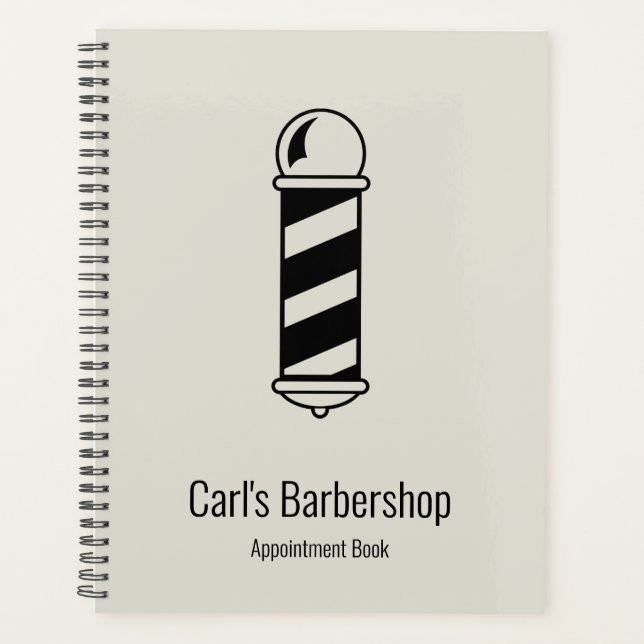 Agenda Libro de citas de Barbershop Gris claro simple (Anverso)