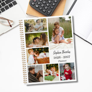 Agenda Libro de citas de colaje de 6 fotos moderno y eleg