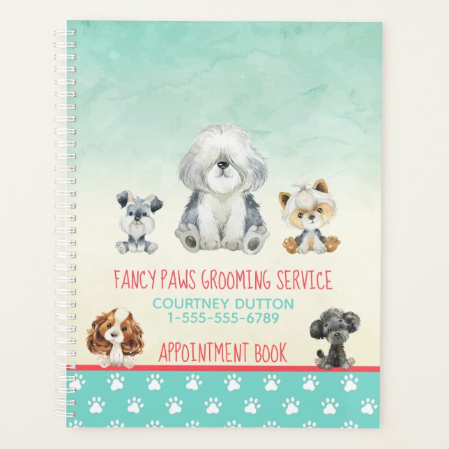 Agenda Libro de citas de Dog Grooming Dog Spa (Anverso)