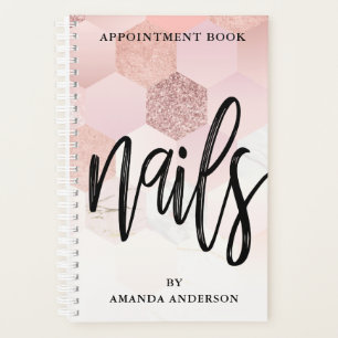 Agenda Libro de citas de los Nails de la textura con azul