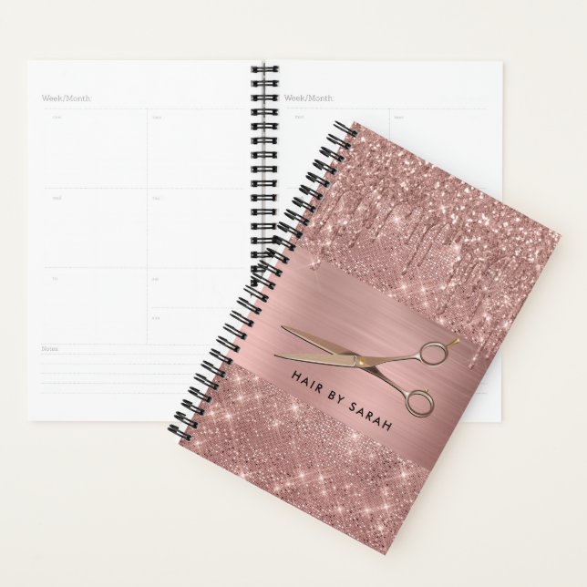 Agenda Libro de citas de pelo de oro Rosa (Demostración)