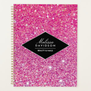 Agenda Libro de citas de Purpurina rosa y glamour