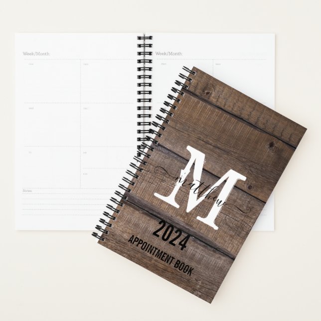 Agenda Libro de citas de un personalizado de un monograma (Demostración)