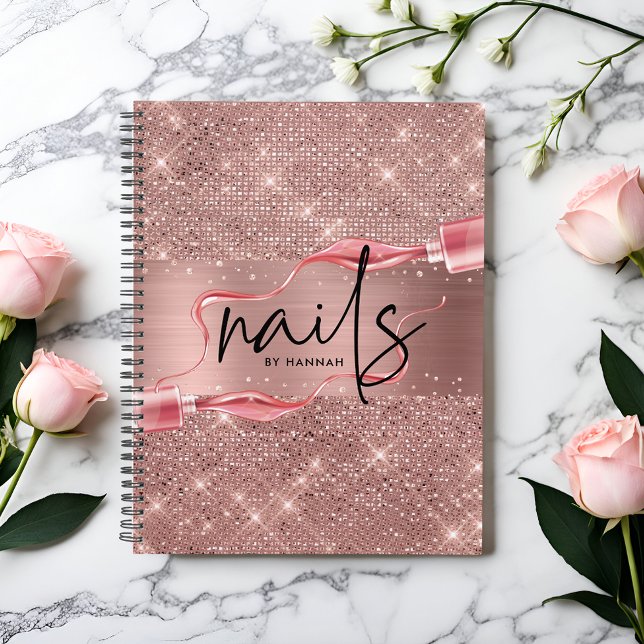 Agenda Libro de citas de un técnico de uñas Rosa moderno (Subido por el creador)