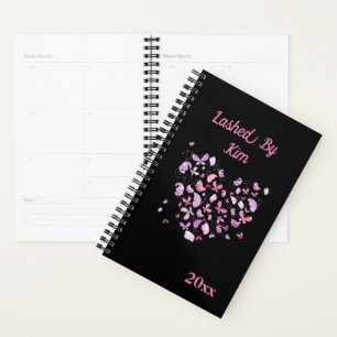 Agenda Libro de citas Floral Black Purple Butterfly