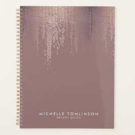 Agenda Libro de Citas Luxe Rosa Gold Confetti Rain