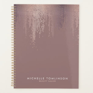 Agenda Libro de Citas Luxe Rosa Gold Confetti Rain