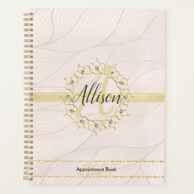 Agenda Libro de citas Monogram Rosa Gold 2025 (Anverso)