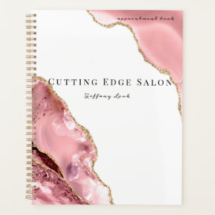 Agenda Libro de citas personalizadas de pelo Rosa Gold