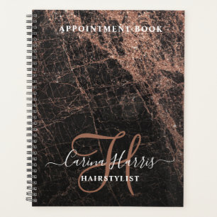 Agenda Libro de citas Rosa Gold Marble Hairstylist
