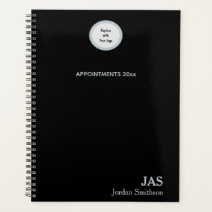 Agenda Libro de citas Sleek Personalized Black Silver