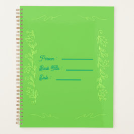 Agenda Libro de Contorno de Flor Cubierta Verde