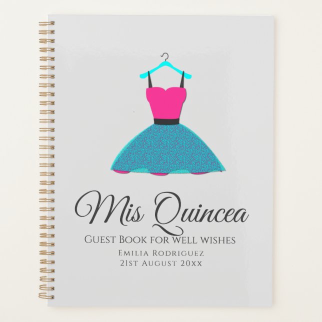 Agenda LIBRO DE INVITACIÓN DE VESTIGO DE Mis Quince Quinc (Anverso)