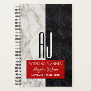 Agenda Libro de planificación de boda en blanco y negro m