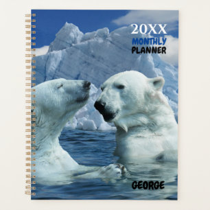 Agenda Libro de Planificación Mensual de Oso Polar sin Fe