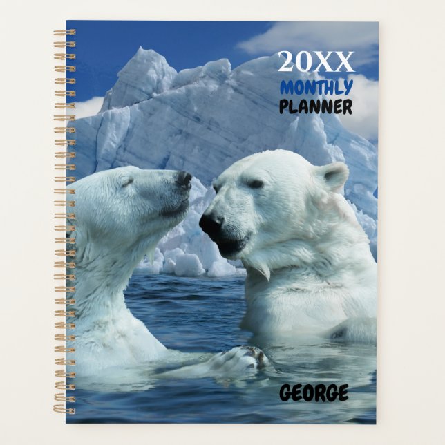 Agenda Libro de planificación mensual del oso polar sin f (Anverso)