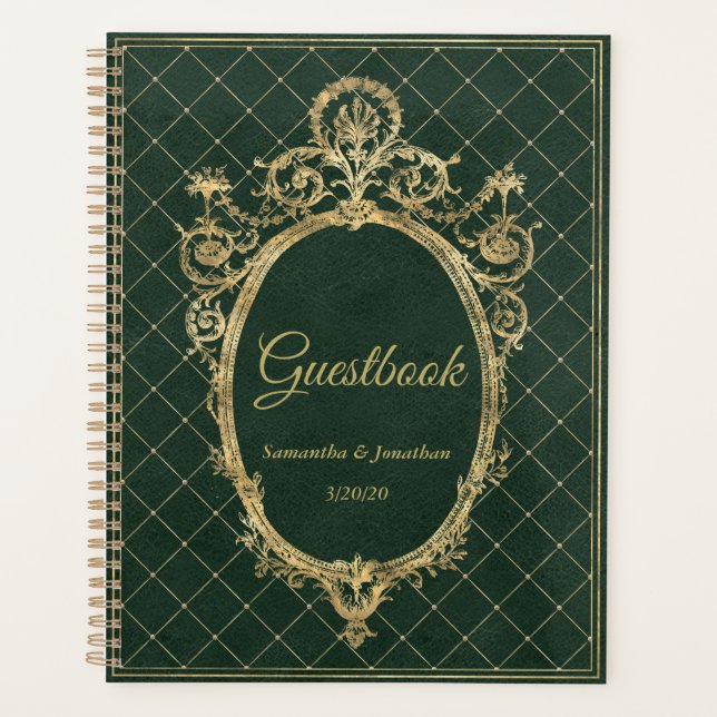 Agenda Libro de visitas boda Ornate Gold (Anverso)