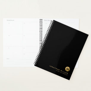 Agenda Libro Mínimo de Citas de Oro Cepado en Negro