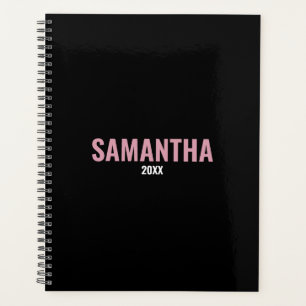 Agenda Libro moderno de citas en Moda rosa y negro