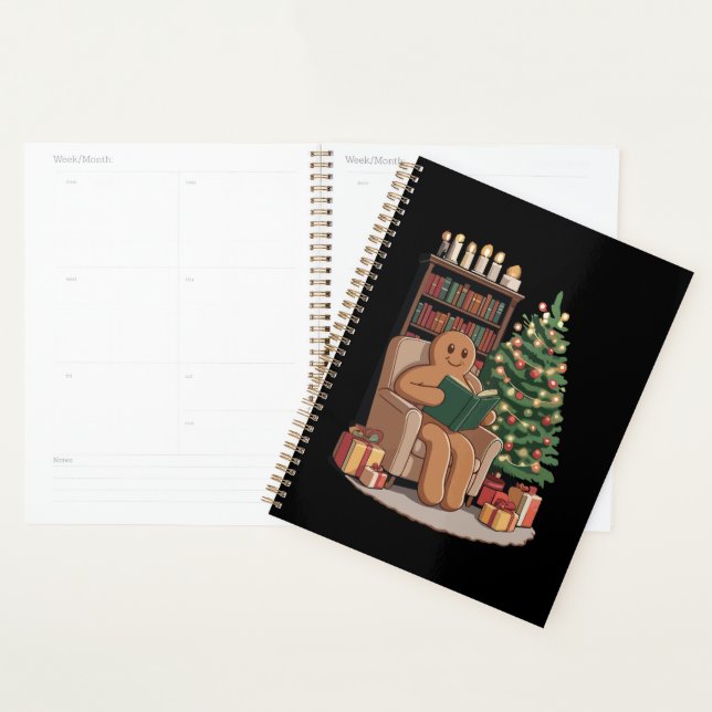 Agenda Libros de lectura de pan de jengibre retro Navidad (Demostración)