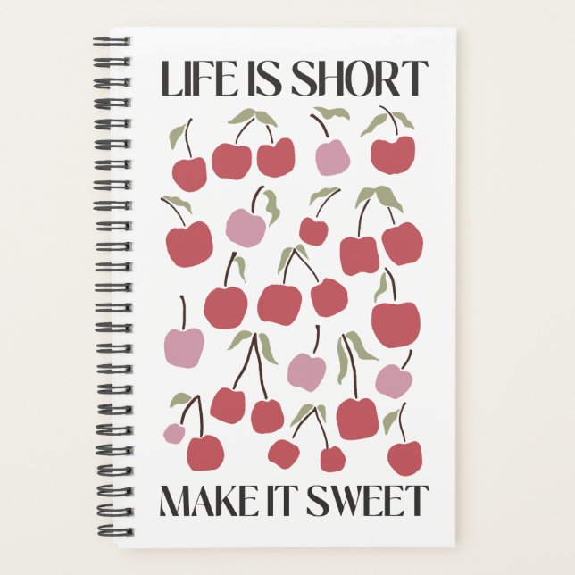 Agenda Life Is Short Make It Sweet Quote Boho Wildflower  (Anverso)