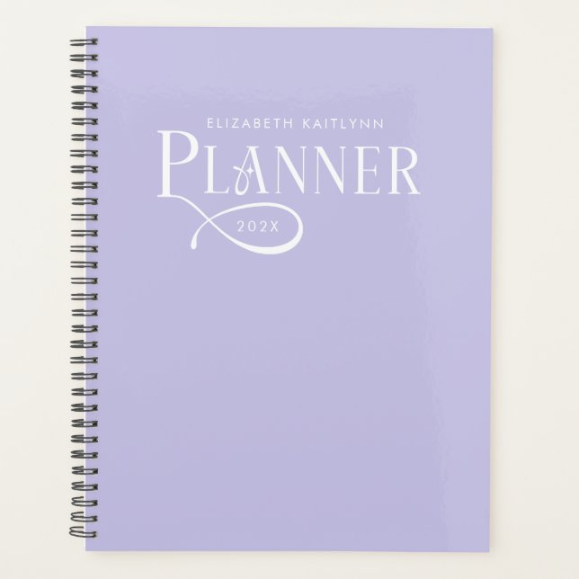 Agenda Lila Morado Personalizado Moderno (Anverso)