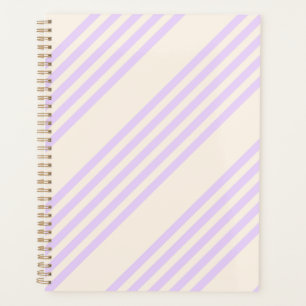 Agenda Lila púrpura y beige patrón de cinco rayas