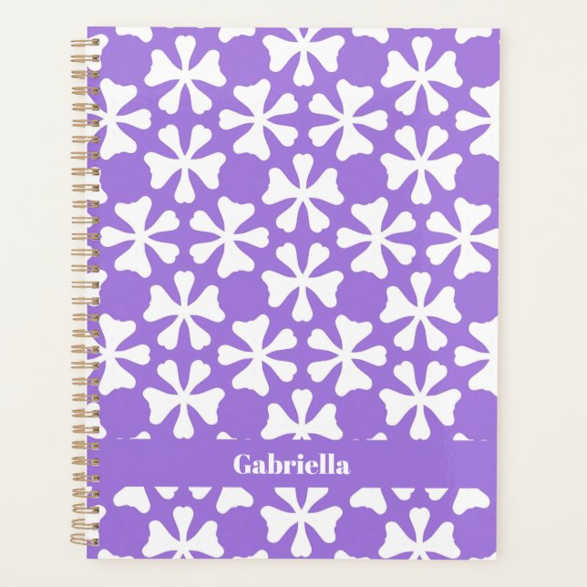 Agenda Lilac and White Modern Geometric Floral Pattern (Anverso)