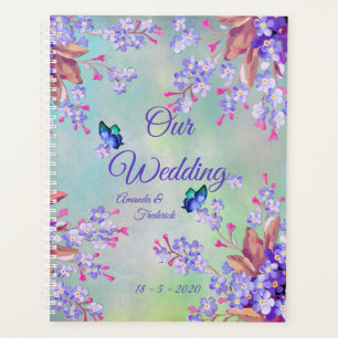 Agenda Lilac Lavender Planner de Boda de Flores