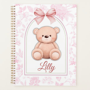 Agenda Lilly   Diseño de guardería de osito rosado person
