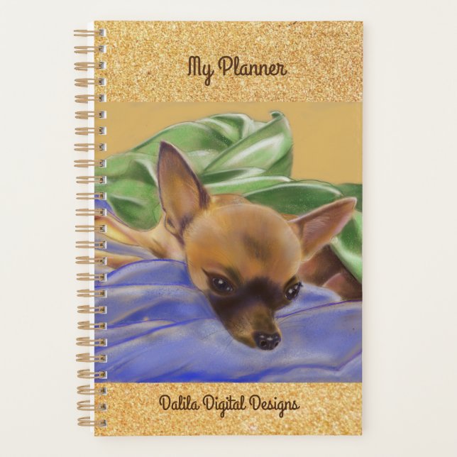 Agenda Lily Chihuahua Mensual y Weekly Planner (Anverso)
