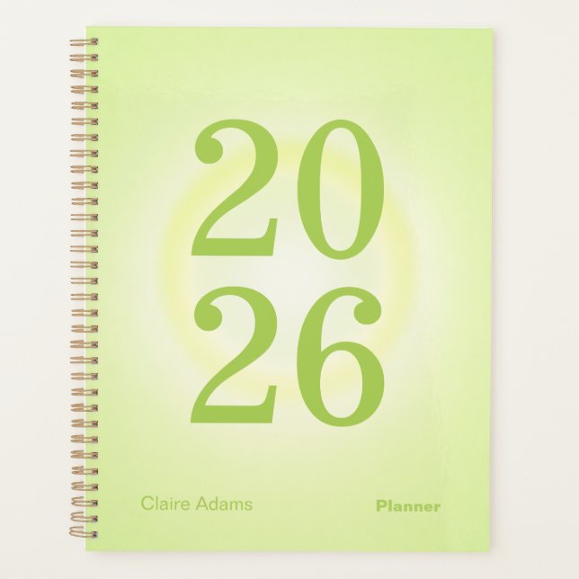 Agenda Lime Green Aura Big Year Planner (Anverso)