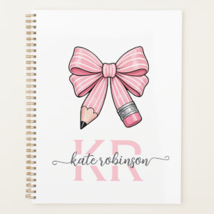 Agenda Lindo Arco de Lápiz Escolar Rosa Pastel 