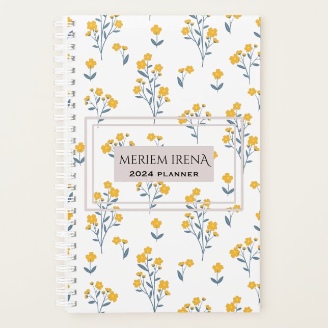 Agenda lindo floral elegante moda genial calendario plann (Anverso)