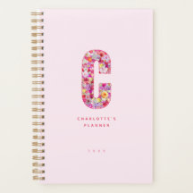 Lindo Monograma Personalizado Floral Rosa Claro