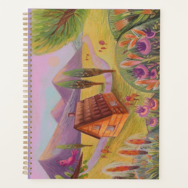 Agenda lindo paisaje violeta Planner (Anverso)