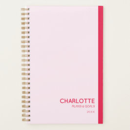Agenda Lindo Personalizado Rosa Pastel Femenino