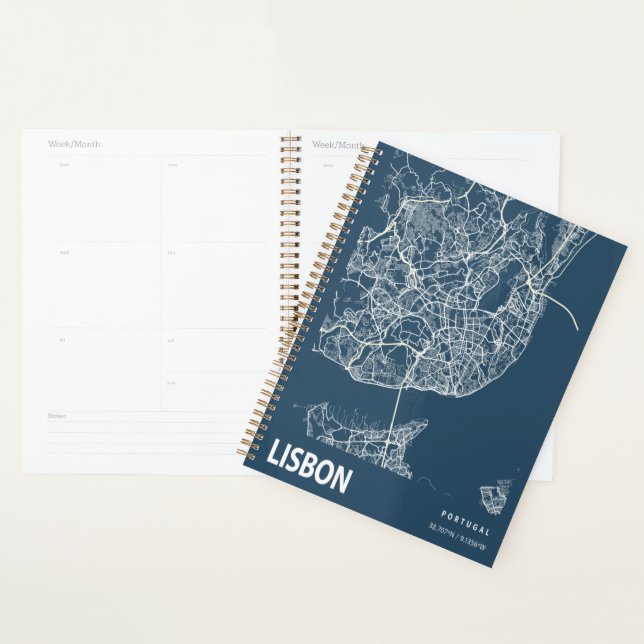 Agenda Línea de mapas de Portugal de Lisboa Azul (Demostración)