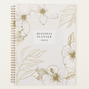 Agenda Línea dorada de arte floral Planner