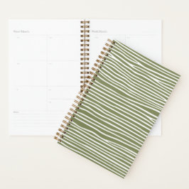 Agenda Líneas horizontales abstractas_blanco sobre verde
