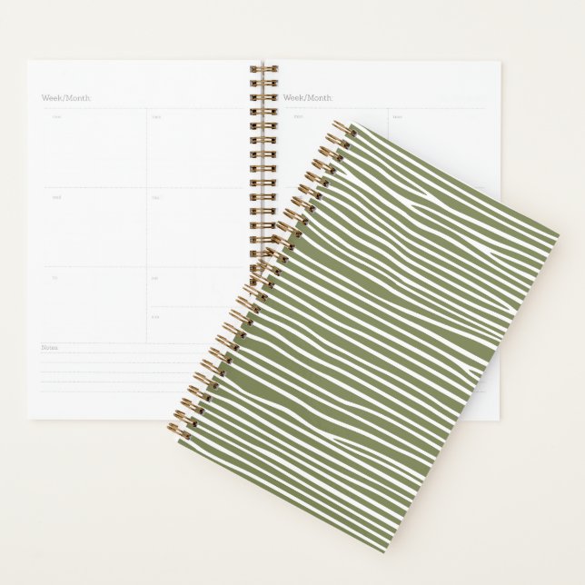 Agenda Líneas horizontales abstractas_blanco sobre verde  (Demostración)
