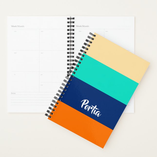 Agenda Líneas multicolores con patrones (Demostración)
