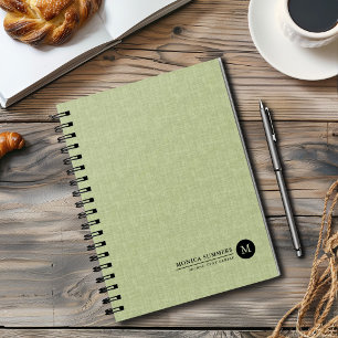 Agenda Lino verde salvia personalizado