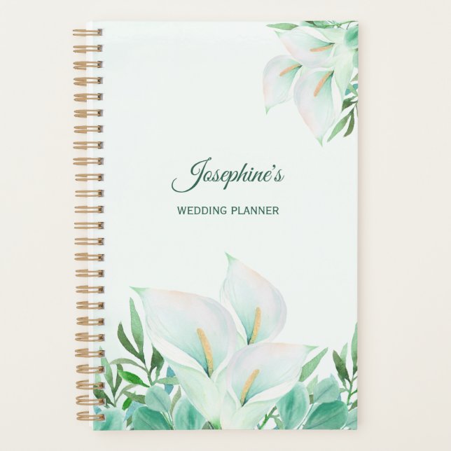 Agenda Lirio blanco personalizado (Anverso)
