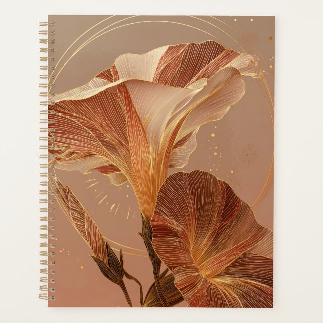 Agenda Lirio de Calla Naranja Quemado Botánico (Anverso)