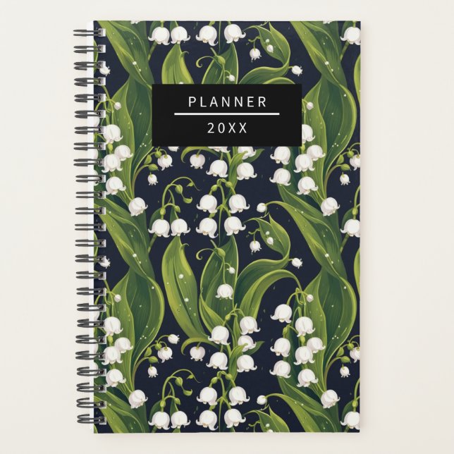 Agenda Lirio elegante del Planner Floral del Valle (Anverso)