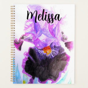 Agenda Lirio púrpura Flor acuarela Floral Cumpleaños