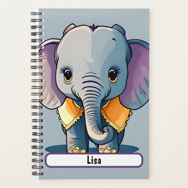 Agenda Lisa el elefante bebé, con el Personalizado Nameta (Anverso)